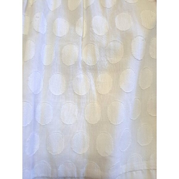 AGB  6 White Cotton Tone on Tone Polka Dot A-Line Side Zip Border Lined Skirt - Picture 7 of 10